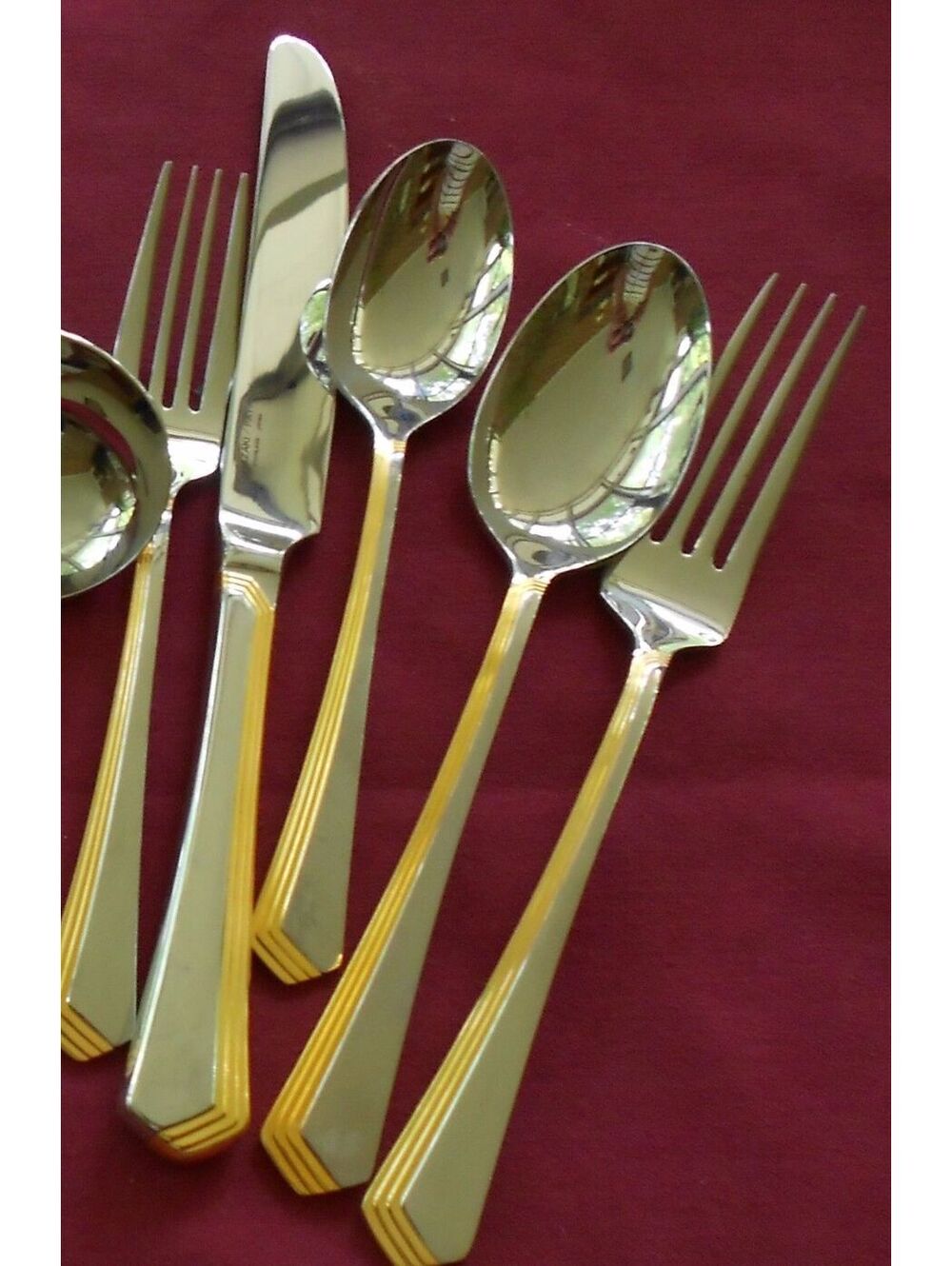 New Yamazaki Ramona Gold Accent Stainless Steel Flatware Gerald Patrick